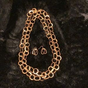 Gold Loops Necklace and Earrings